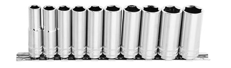 DOPPEN OP RAIL 3/8” 6-KANT 10 DELIG METRISCH LANG
