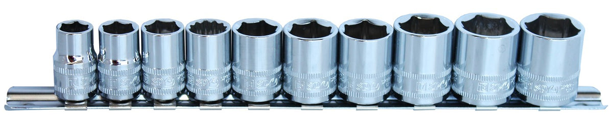 DOPPEN OP RAIL 3/8” 6-KANT 10 DELIG METRISCH