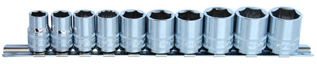 DOPPEN OP RAIL 3/8” 6-KANT 10 DELIG METRISCH