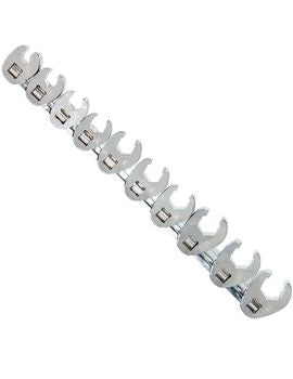 FLARE CROWFOOT NUT WRENCH RAIL 3/8" 10PC