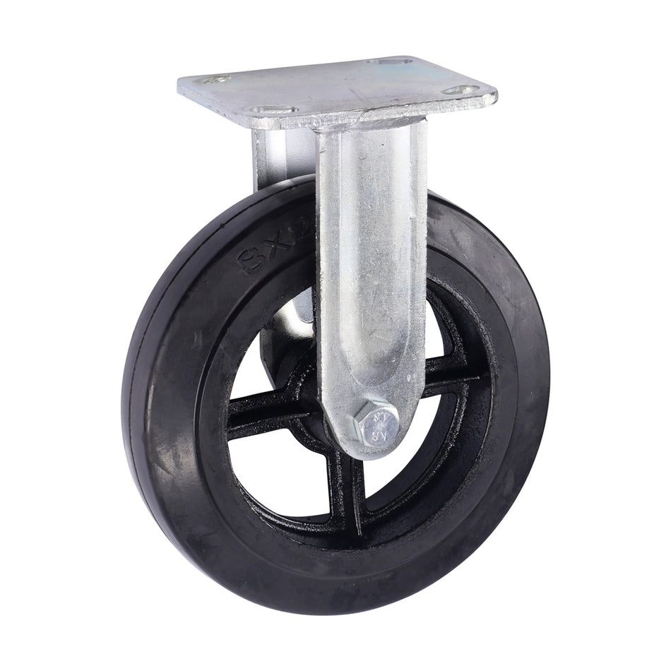 Roulette fixe 200 x 50mm caoutchouc