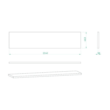 Werkblad RVS 2041 x 463 x 38mm STARX