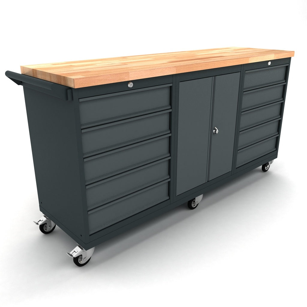 Verrijdbare werkbank 2 deuren 2x5 laden kast - Weldingshop