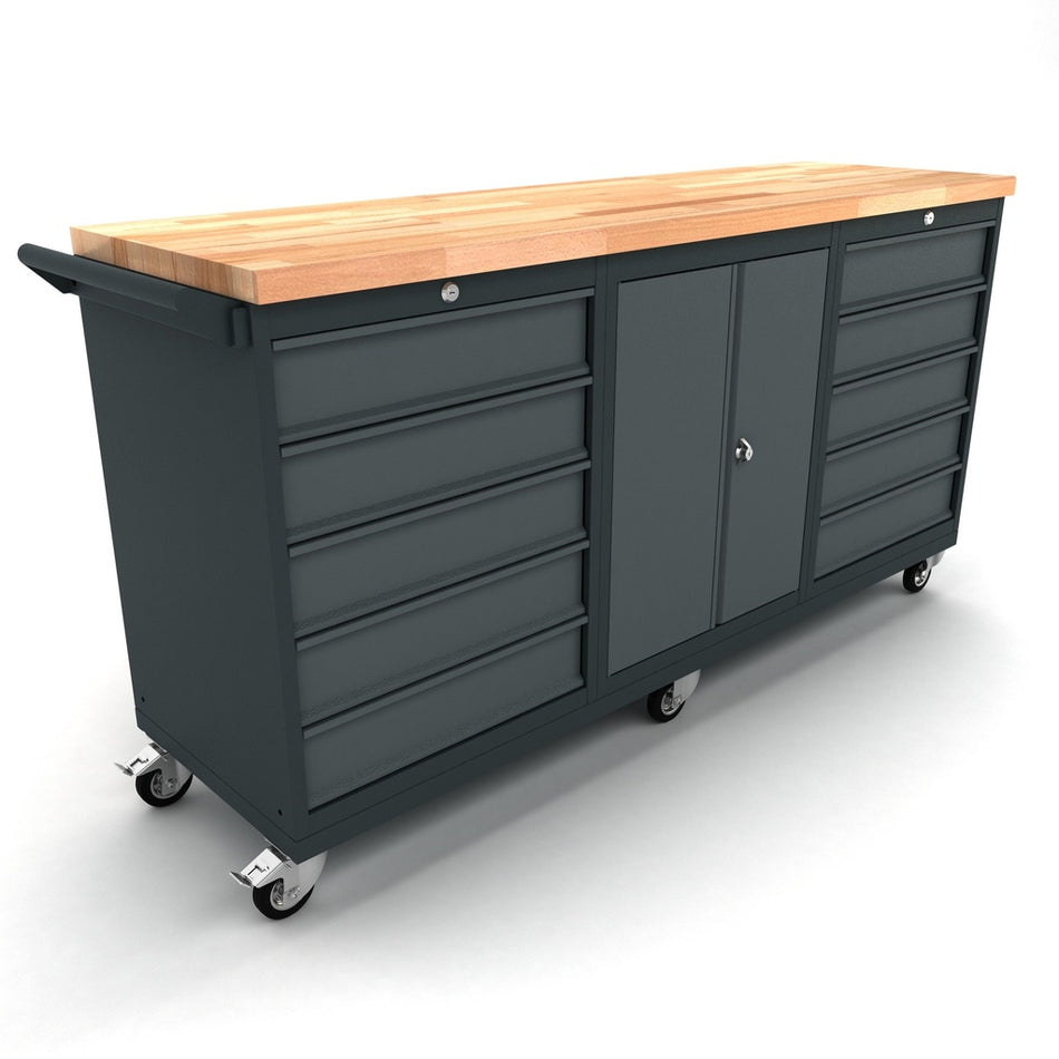 Verrijdbare werkbank 2 deuren 2x5 laden kast - Weldingshop