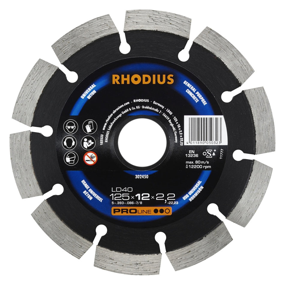 Diamant doorslijpschijf LD40 125 x 12,0 x 2,2 x 22,23mm