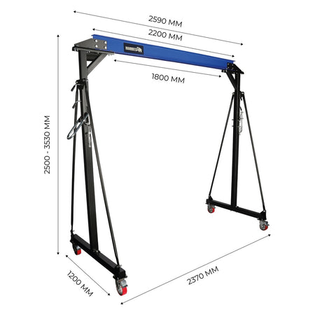 Mammuth mobiele portaalkraan 1 ton set - handmatige kettingtakel - Weldingshop