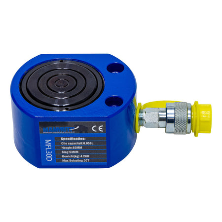 Platte cilinder dubbel 30 ton slag 53mm - Weldingshop