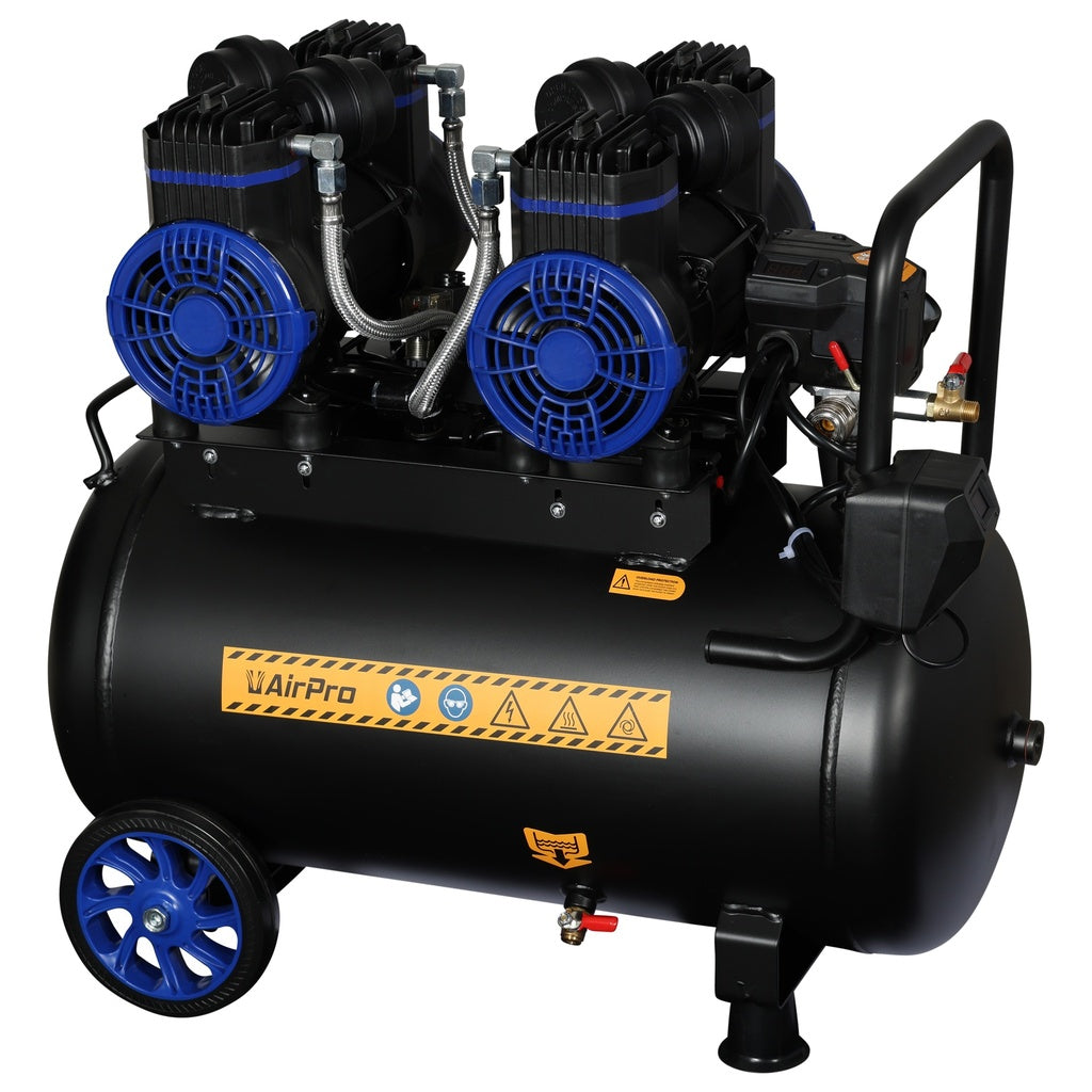 Compressor olievrij 2x1.8pk 40L tank 230V - Weldingshop