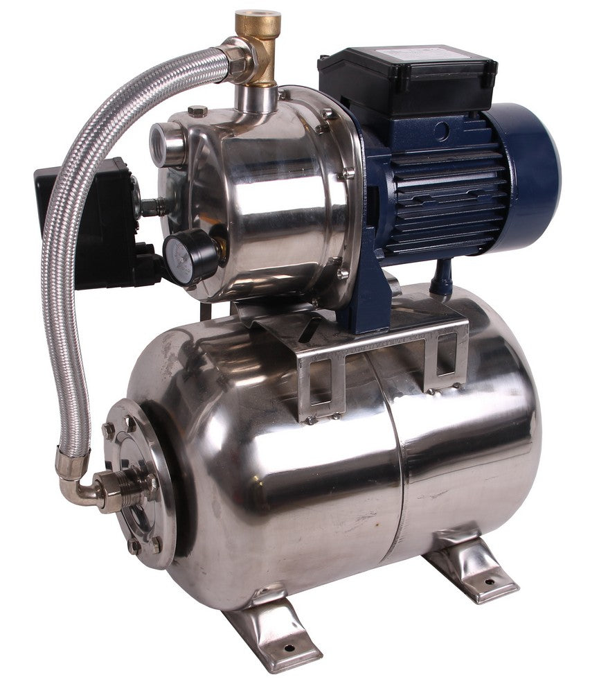 Hydrofoorinstallatie rvs pomp en tank 0.75 kw