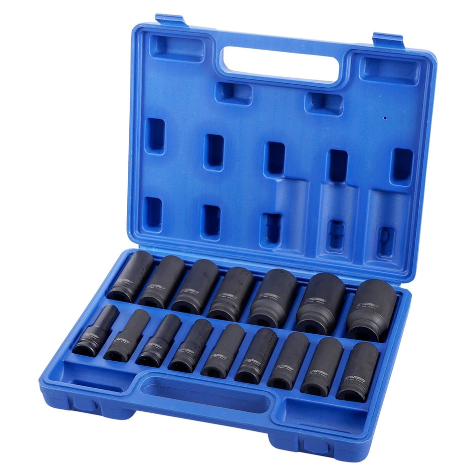 Krachtdoppenset lang 16dlg 1/2'' - Weldingshop