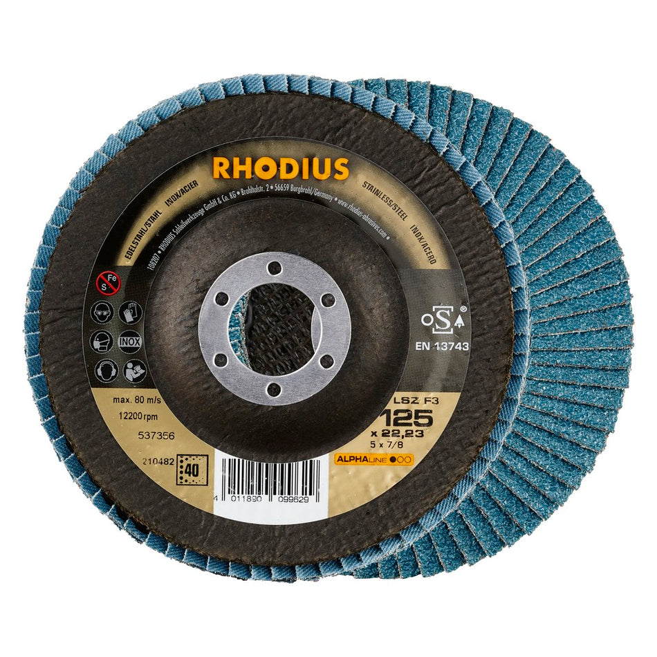 Lamellenschijf V conisch LSZ F3 125 x 22,23mm K40 - Weldingshop