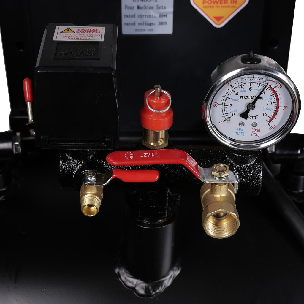 Compressor olievrij 4x2pk 120L tank 400V - Weldingshop