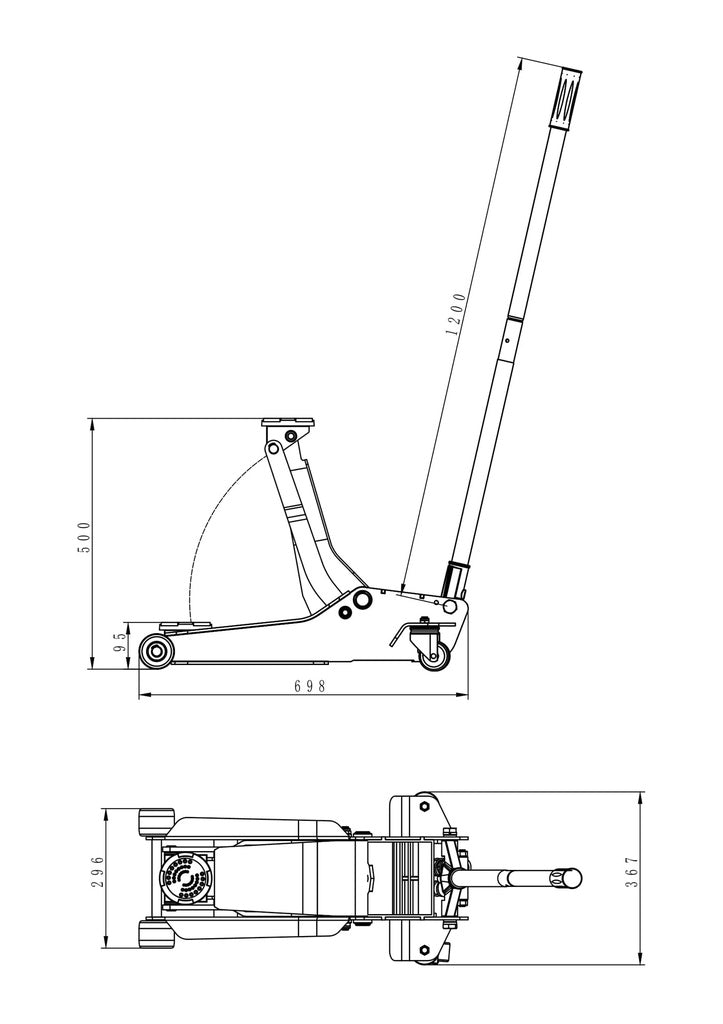 Garagekrik 3 ton extra laag model