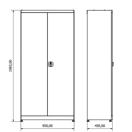 Metalen gereedschapskast 2 deurs 4 laden incl. 51 bakken - Weldingshop