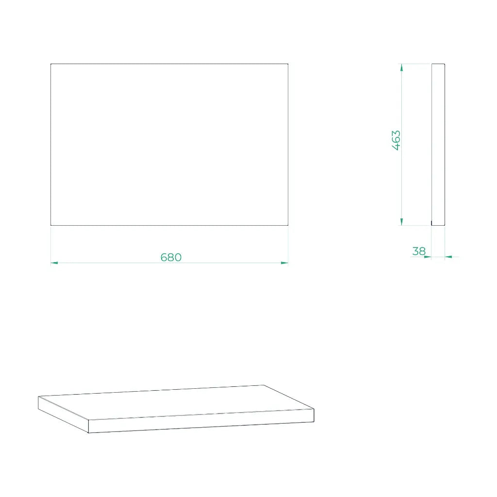 Stainless steel board 680 x 463 x 38mm STARX