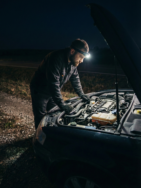 Fluxon hoofdlamp op batterijen - Weldingshop