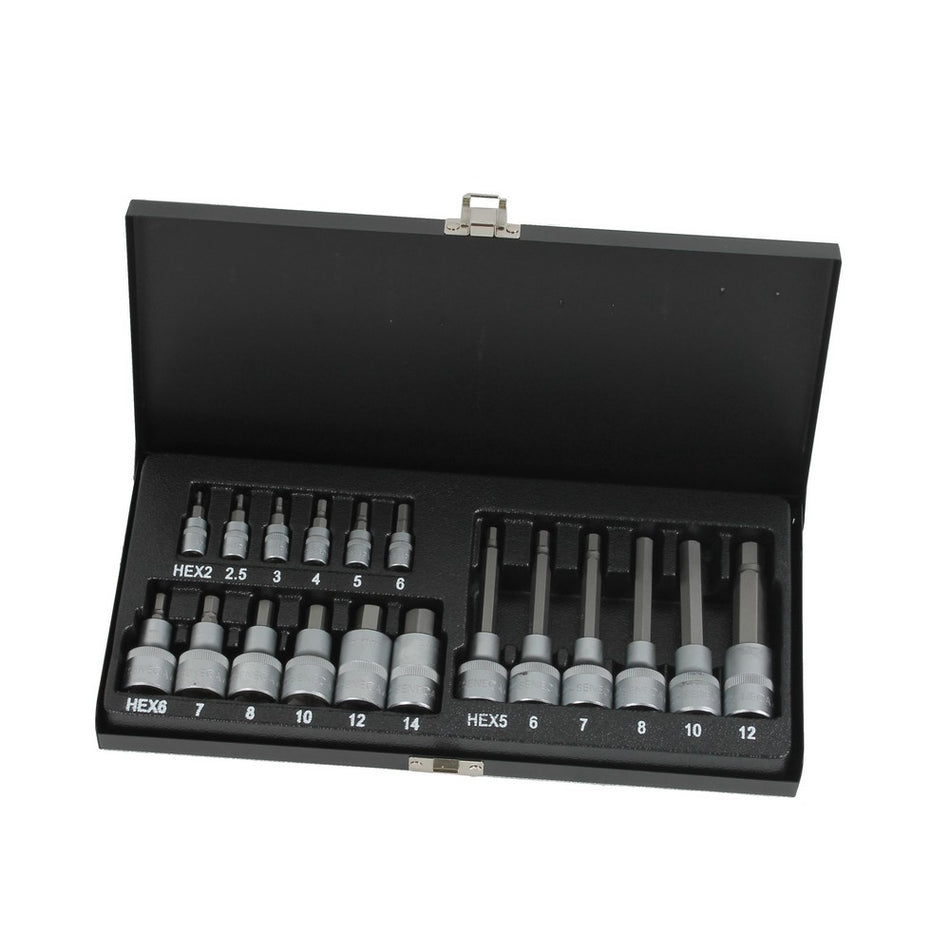 Inbusdoppenset 1/4'' 1/2'' 18 delig - Weldingshop