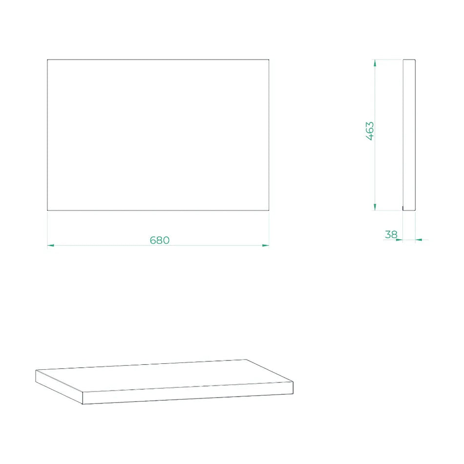 Werkblad massief hout 680 x 463 x 38mm STARX
