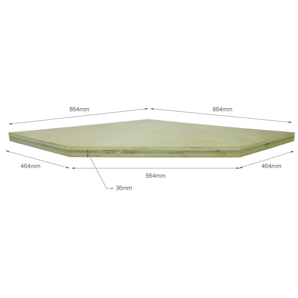 Werkblad Massief hout voor hoekkast 864 x 36 x 864 x 1223mm STARX