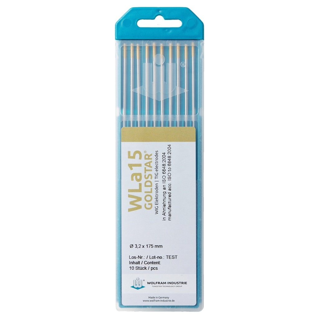 Wolfraam elektroden WLa15 Goldstar 3,2 x 150mm 10 stuks - Weldingshop
