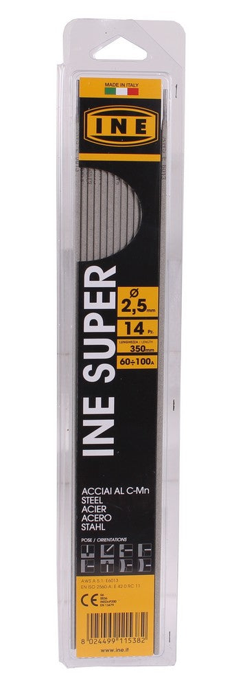 Laselektroden staal rutiel 2,5mm 350mm 14st - Weldingshop