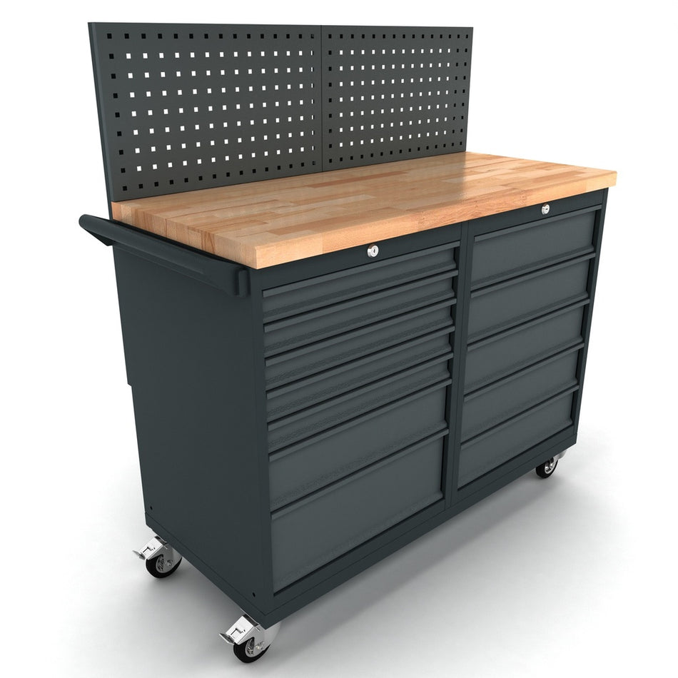 Verrijdbare werkbank 12 laden kast incl. gereedschapswand EXPERT