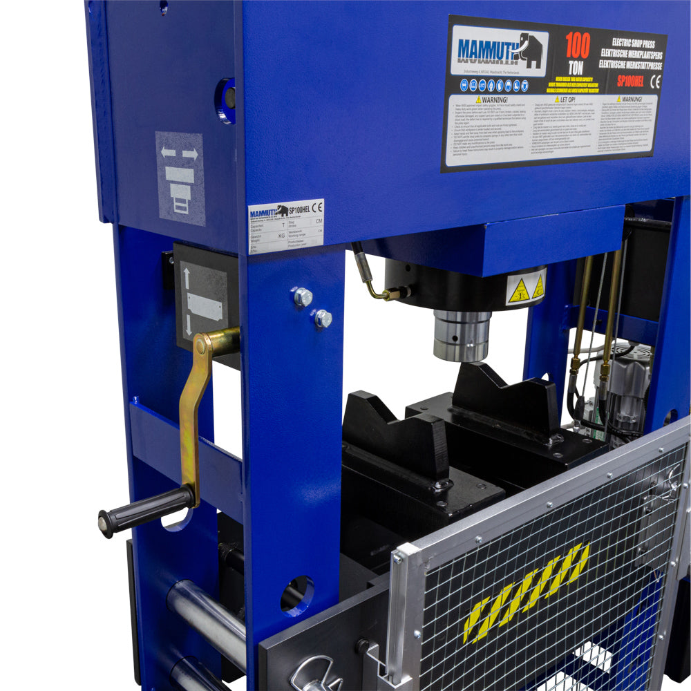 Werkplaatspers elektrisch met handlier 100 ton - Weldingshop