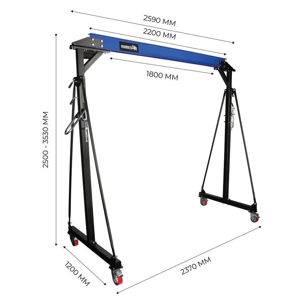 Mammuth mobiele portaalkraan 1 ton set - elektrische kabeltakel - Weldingshop