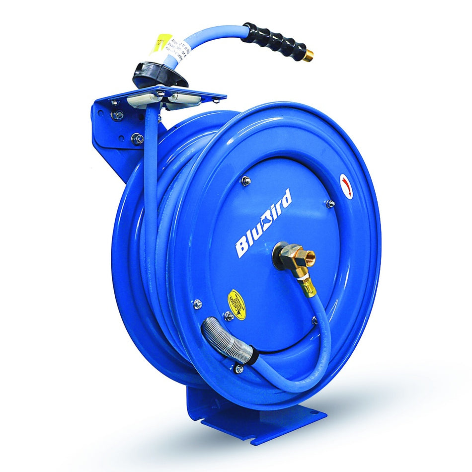 Blubird Rubber luchtslanghaspel enkelarmig zwaar 10mm x 20mtr - Weldingshop