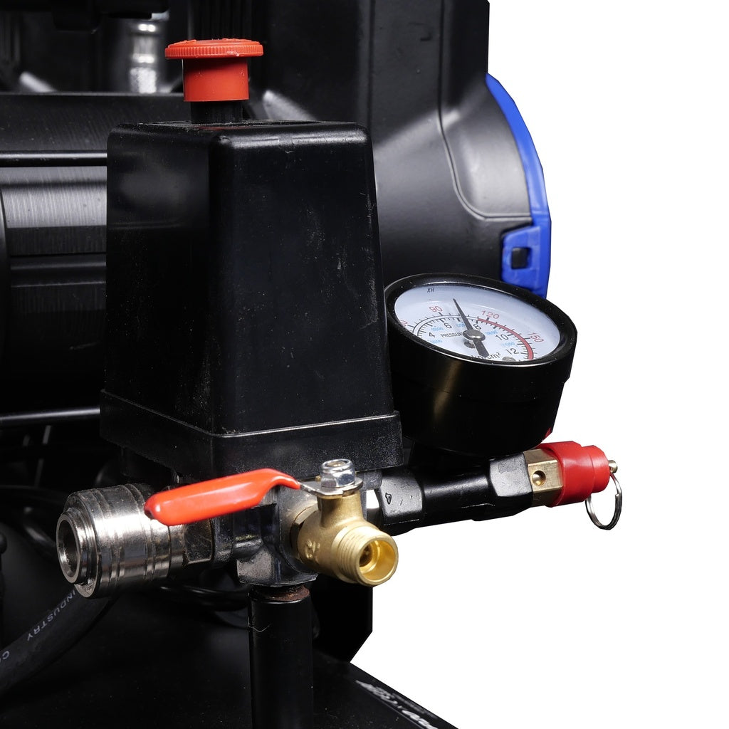 Compressor olievrij 2x1.8pk 40L tank 230V - Weldingshop