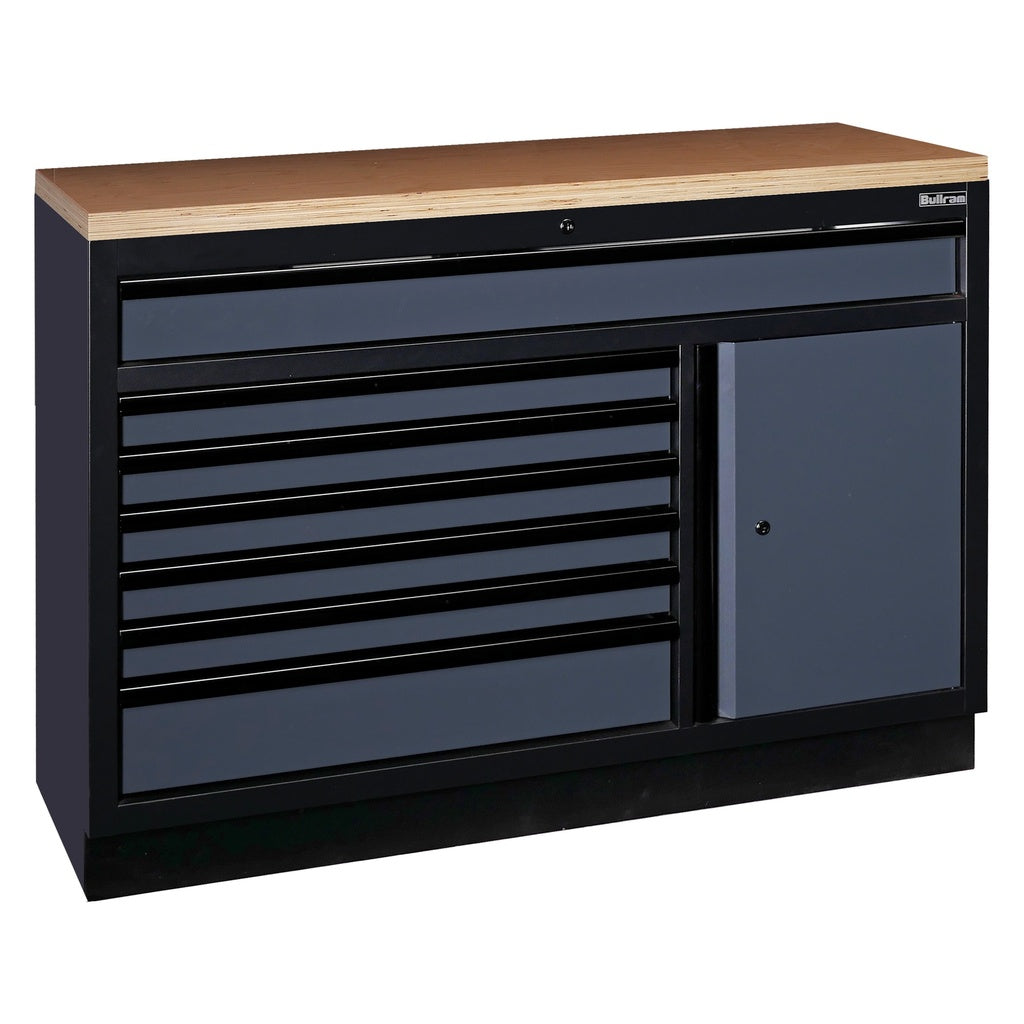 Onderkast 7 laden 1 deur met houten werkblad - Weldingshop