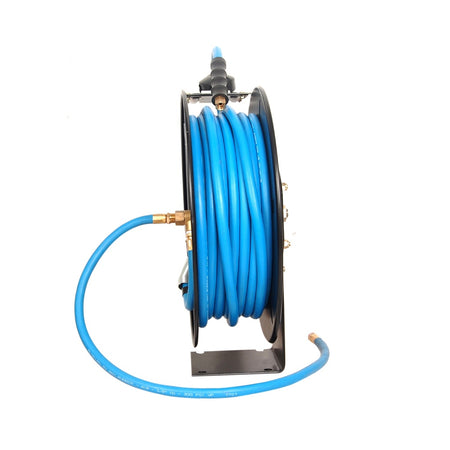 Blubird Rubber oprolbare luchtslanghaspel enkele arm 10mm x 10mtr - Weldingshop