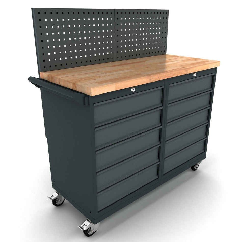 Verrijdbare werkbank 2x 5 laden kast incl. gereedschapswand - Weldingshop