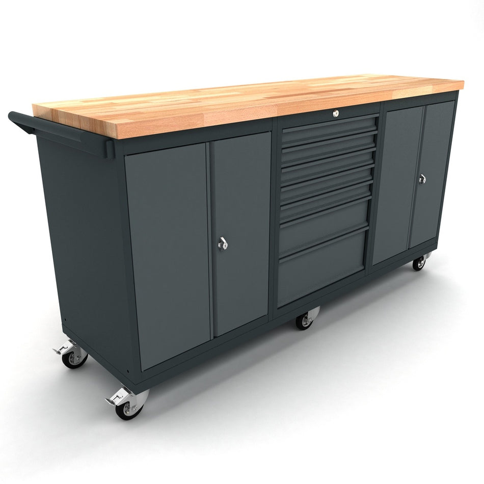 Verrijdbare werkbank 2x 2 deuren 7 laden kast EXPERT