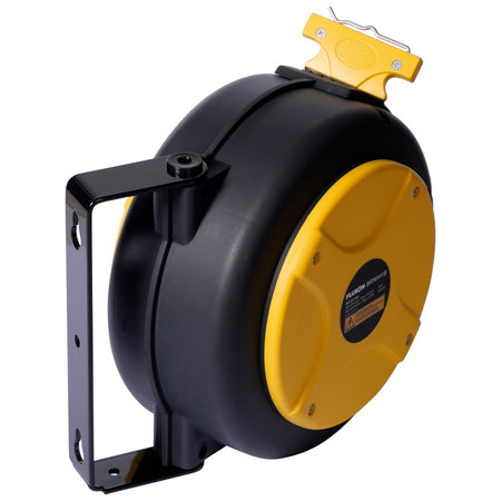 Fluxon haspel met afzetlint Geel/Zwart 16mtr - Weldingshop