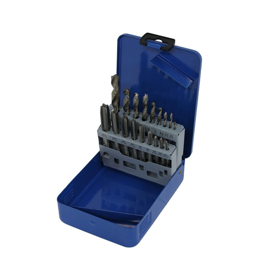 Tappenset met boren 18 delig metrisch - Weldingshop