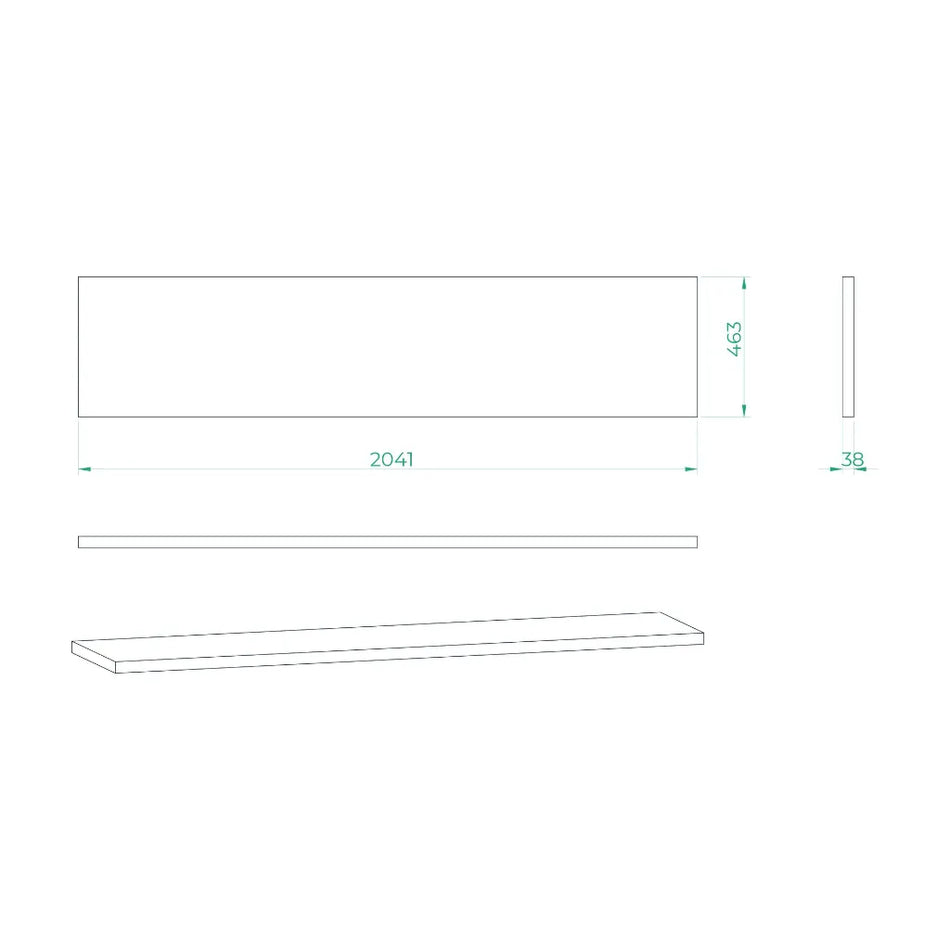 Werkblad RVS 2041 x 463 x 38mm STARX