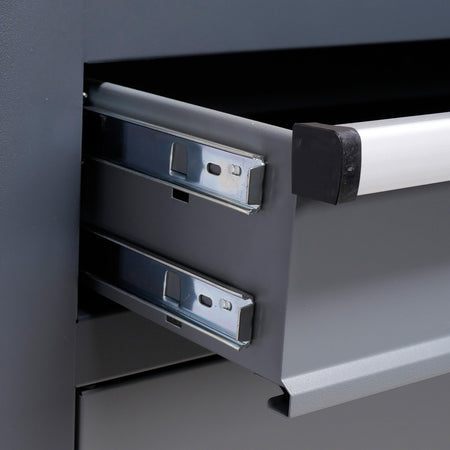 Gereedschapswagen met achterwand massief houten werkblad - Weldingshop