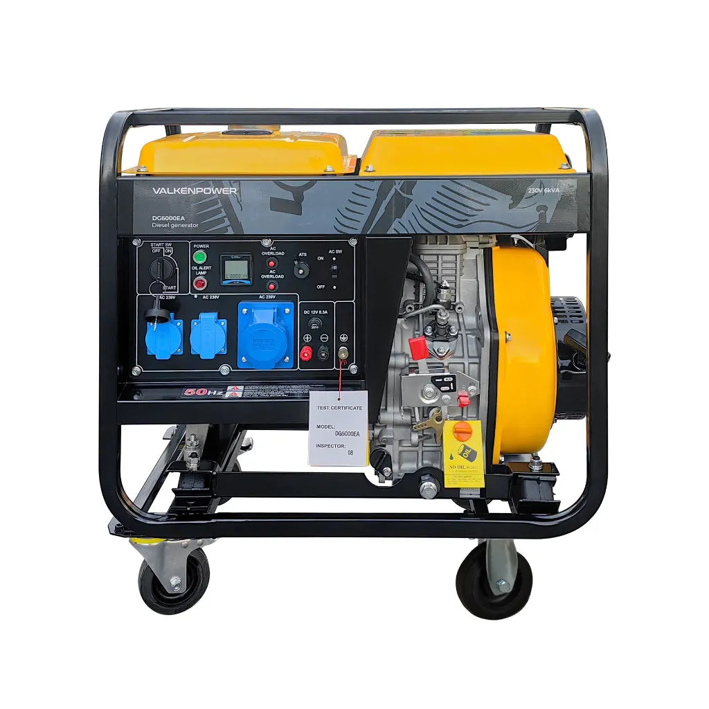 Diesel generator set open type 230V 6kVA with ATS