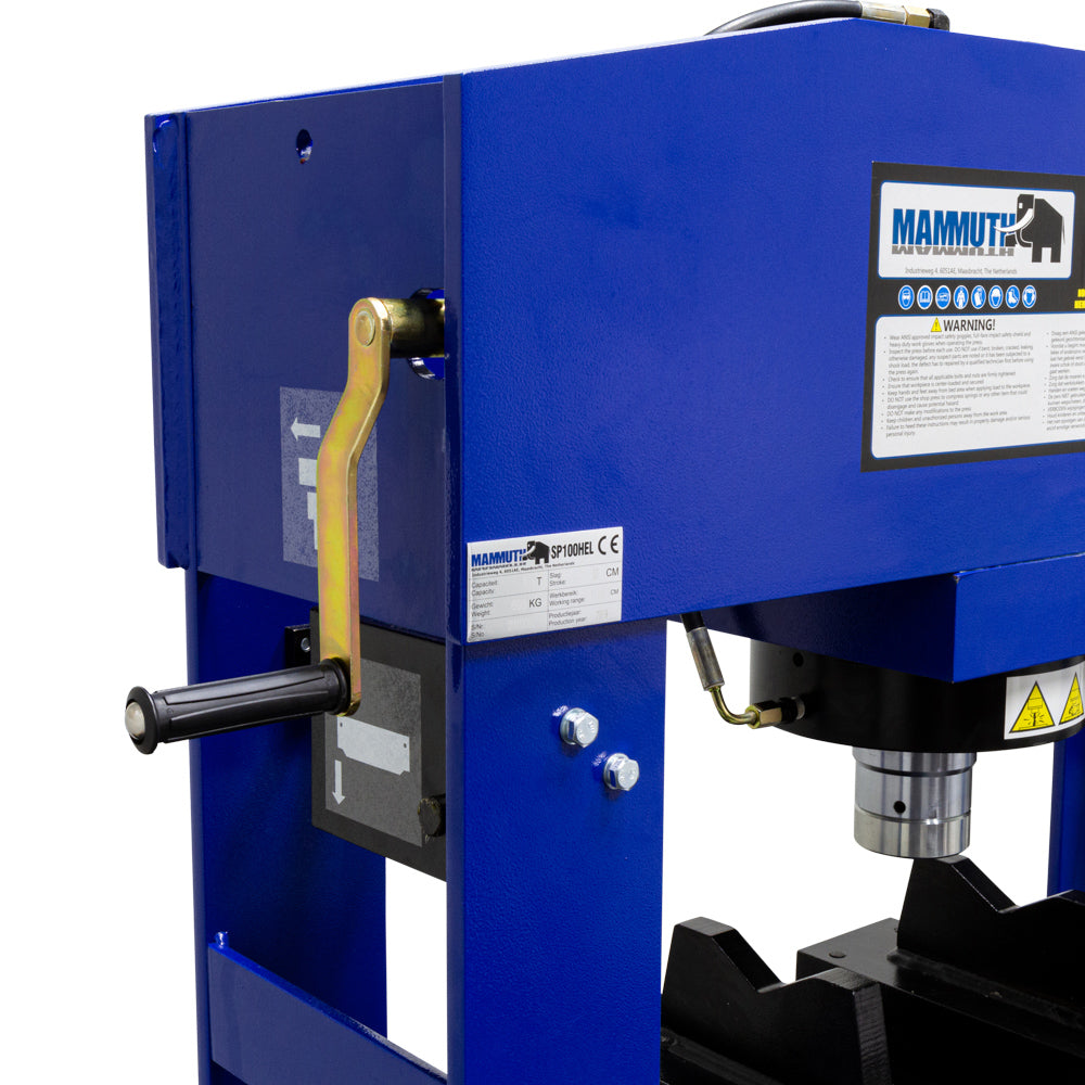 Werkplaatspers elektrisch met handlier 100 ton - Weldingshop