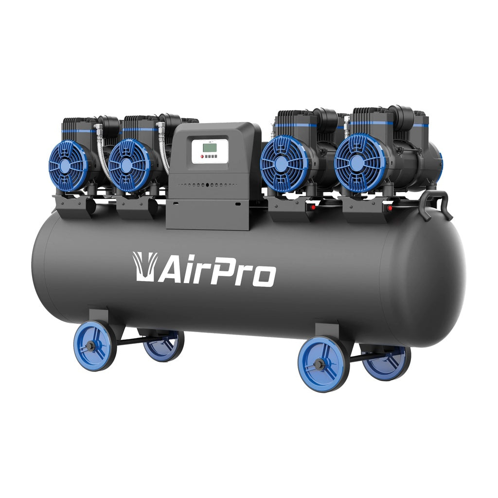 Compressor olievrij 4x2pk 120L tank 400V - Weldingshop