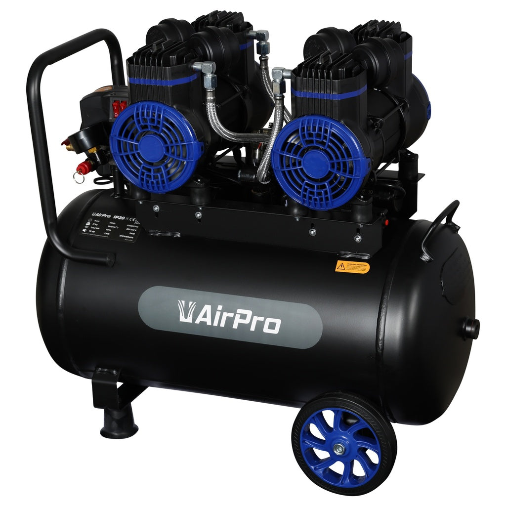 Compressor olievrij 2x1.8pk 40L tank 230V - Weldingshop