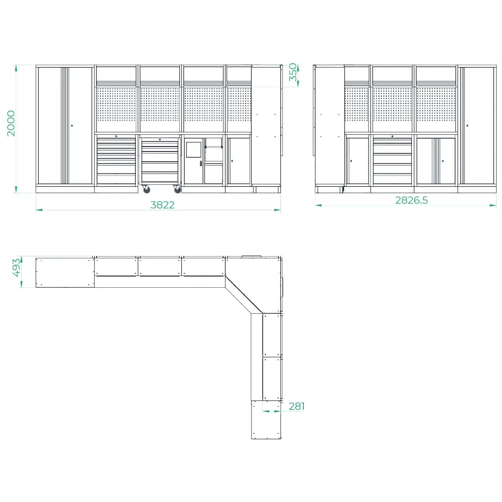 Hoekmodule Werkplaatsinrichting 4 STARX
