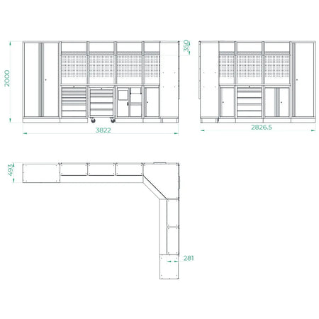 Hoekmodule Werkplaatsinrichting 4 STARX