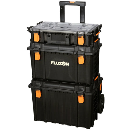 Fluxon 3-delige verrijdbare gereedschapskistenset