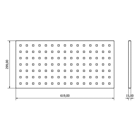Gereedschapswand klein 619 x 15 x 299mm EXPERT