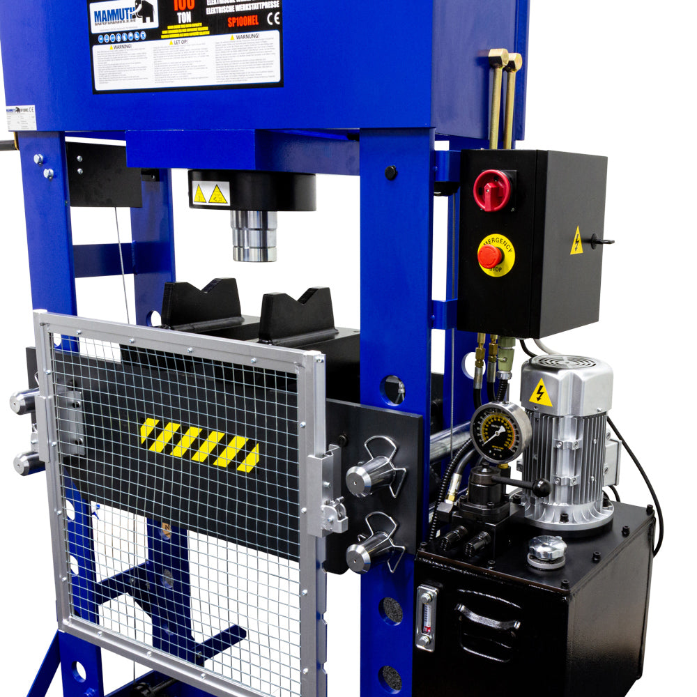 Werkplaatspers elektrisch met handlier 100 ton - Weldingshop