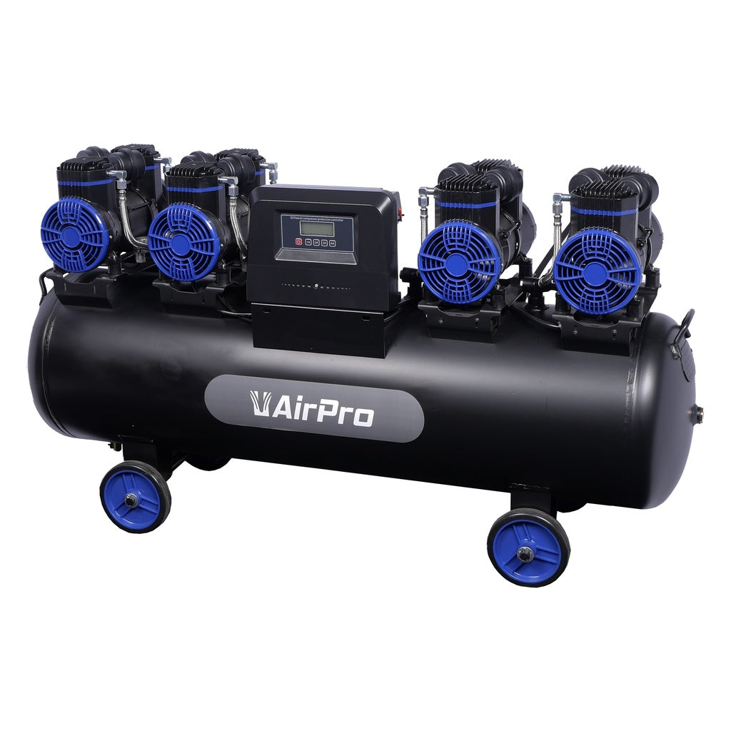 Compressor olievrij 4x2pk 120L tank 400V - Weldingshop