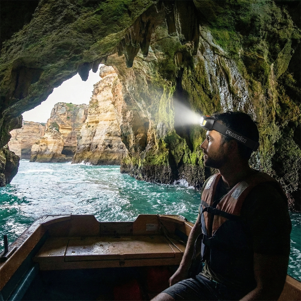 Fluxon hoofdlamp op batterijen - Weldingshop