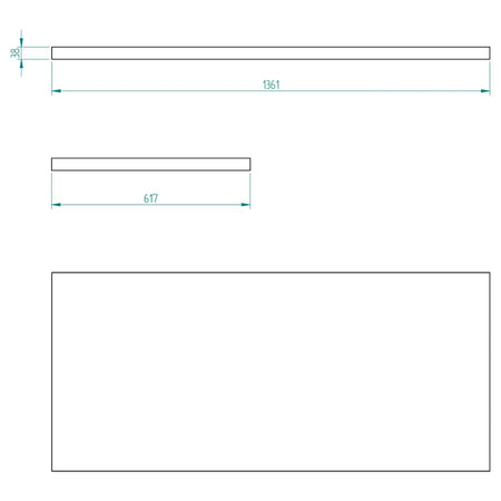 Bullram houten werkblad 1360 × 620 × 38 mm STARX DEEP